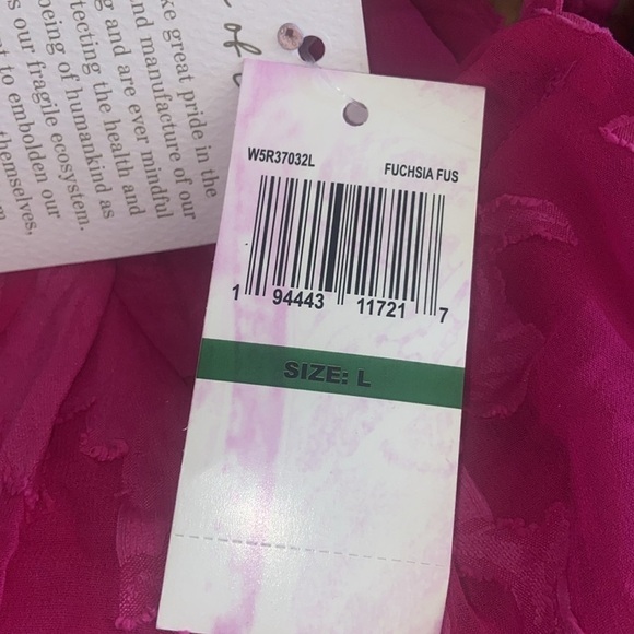 NWT Band of the Free Gypsy Jewel Fuchsia Ruffle Peplum Flowy Mini Dress Size L - Picture 7 of 9